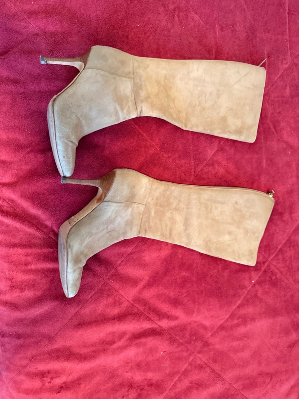 Jimmy Choo Women's Knee-High Suede Stiletto Boots in Tan